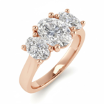 Oval Three-Stone Trilogy Ring