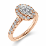 Oval Halo Micro-Set Solitaire Ring